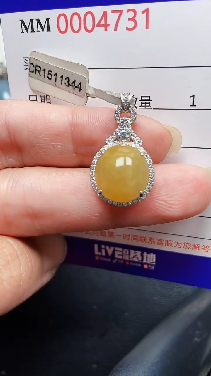 颈饰银S925镶嵌翡翠4731