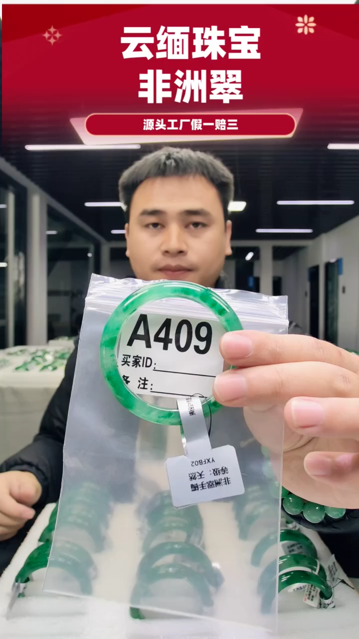 未镶嵌手镯石英质玉（非洲翠）53圈口A409