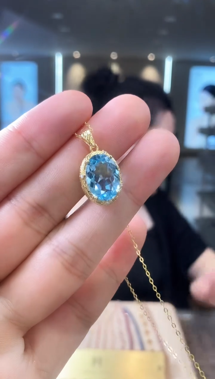 【闪购商品】托帕石项链银S925镶嵌09