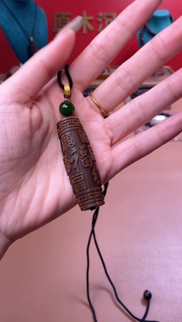 【闪购商品】沉香木手串Y沉水越南芽庄白棋楠手雕百福珠