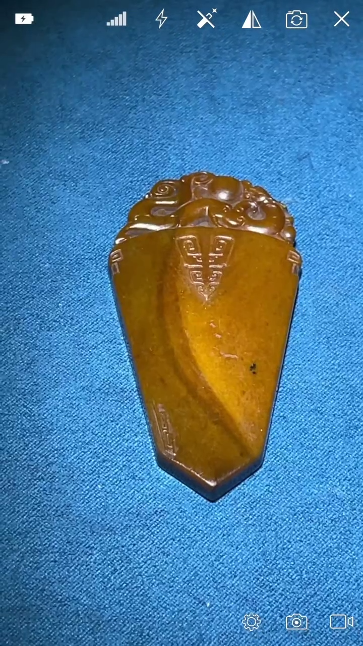 和田玉未镶嵌XY螭龙牌头吊坠