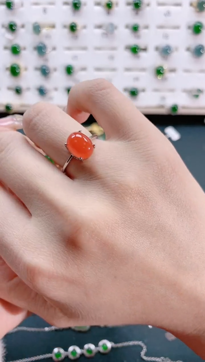 【闪购商品】南红玛瑙珠宝奇石银S925镶嵌天然南红