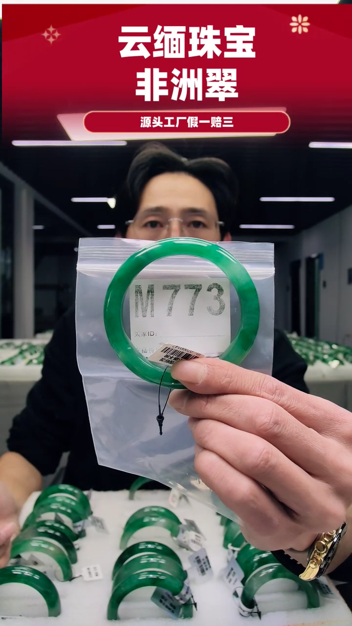 未镶嵌手镯石英质玉（非洲翠）58圈口M773