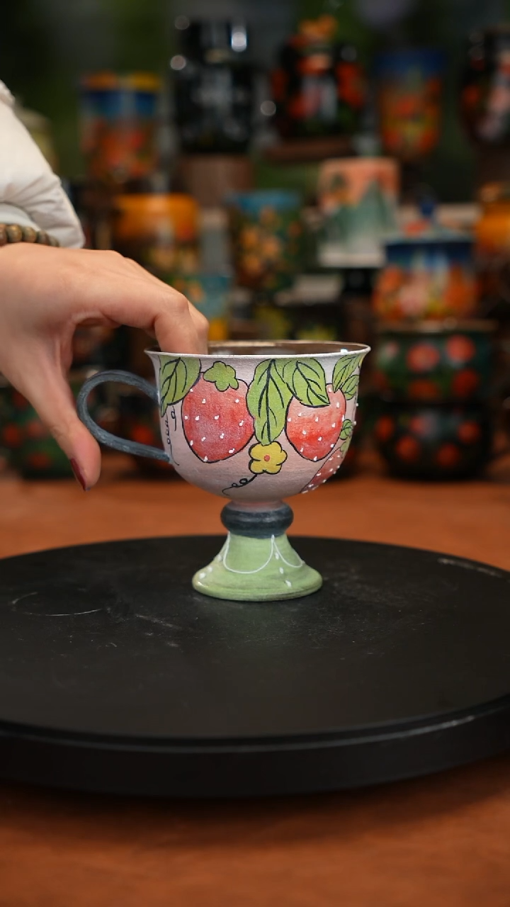 紫砂油画手绘釉下彩