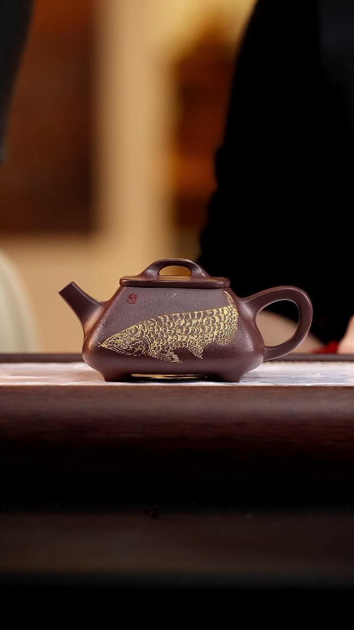 58 紫泥四方石瓢260cc