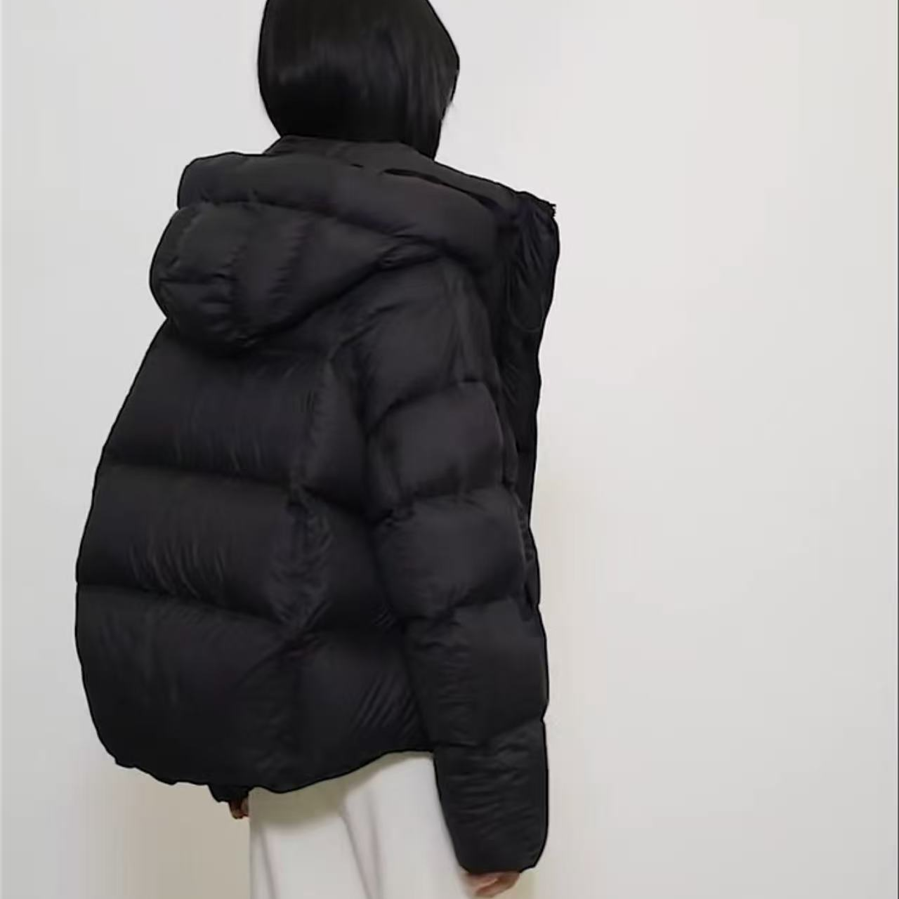 【BAOZAO】泡芙连帽羽绒服90白鸭绒冬季保暖外套（以直播间实物为准）