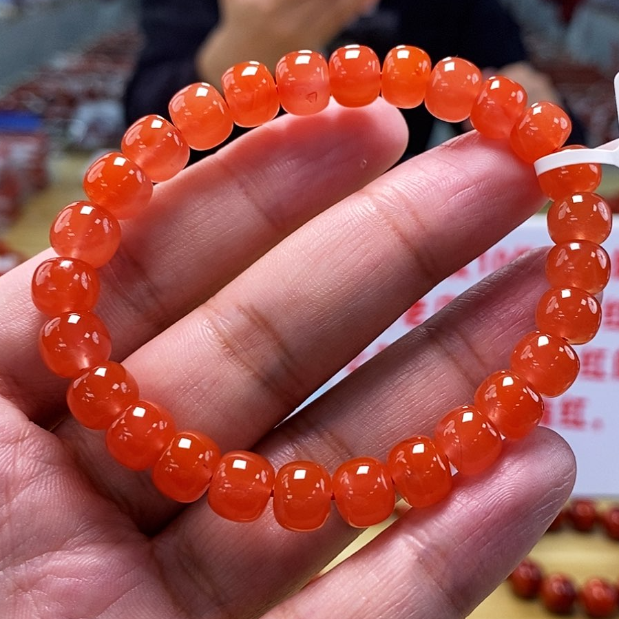 【小刘南红】保山南红滴水洞老型手（活动款） 6mm-8mm   多样性发一