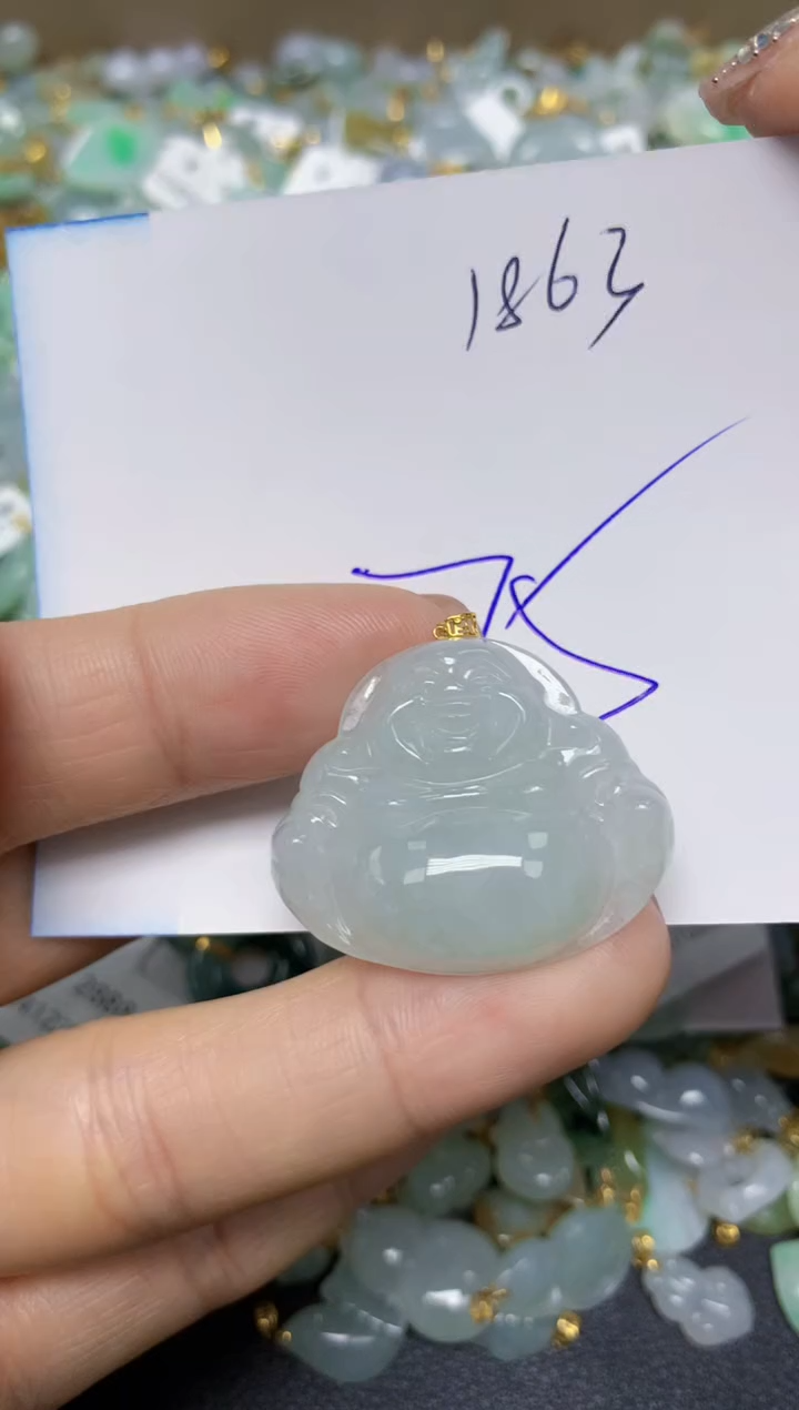 【闪购商品】翡翠挂件18K金镶嵌 天然翡翠A货