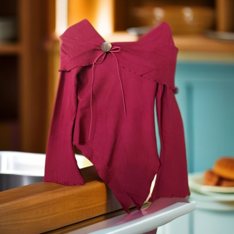 厚款上衣春季毛针织衫酒红色韩版针织套头款针织衫