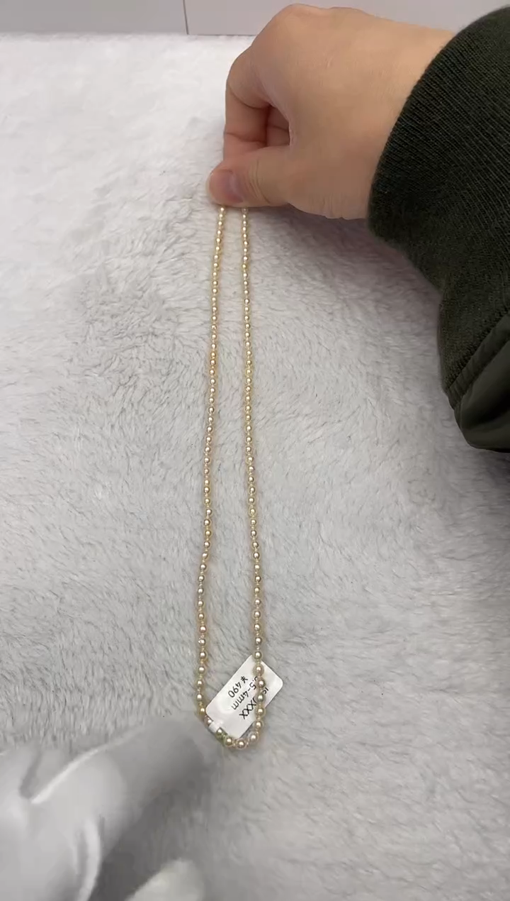 【闪购商品】海水珍珠颈饰未镶嵌AK羽皇金3.5-4mm（多样性发一）