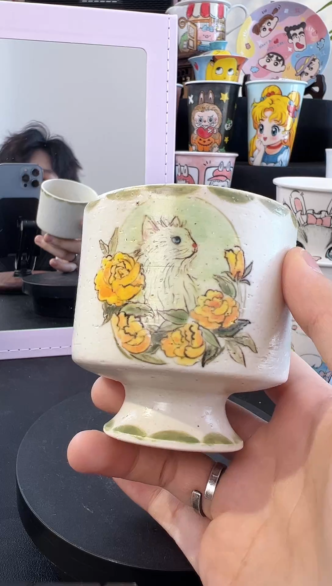 【闪购商品】摆件纯手工手绘陶瓷小杯杯1