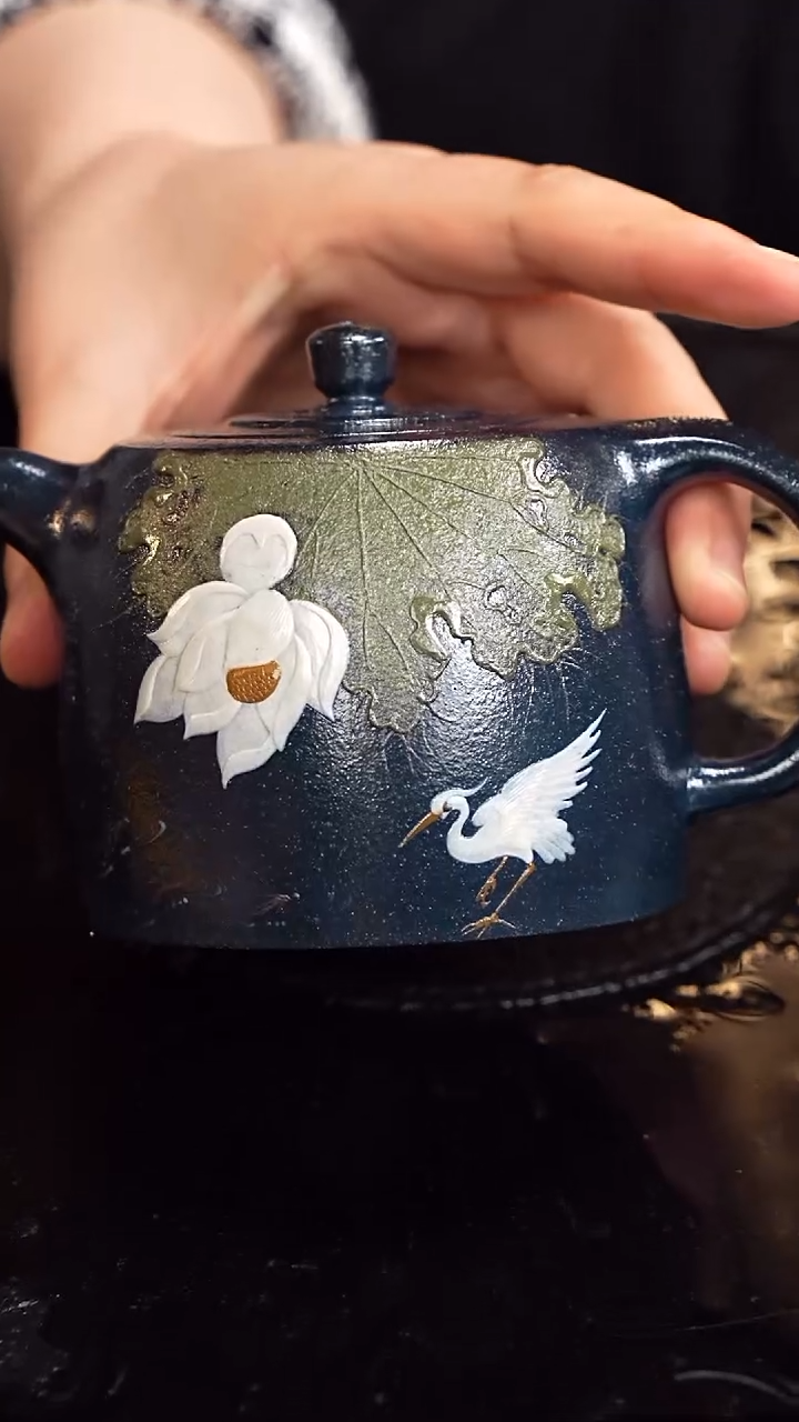 茶壶紫砂沈建康 井栏123  墨绿泥柴烧 300毫升