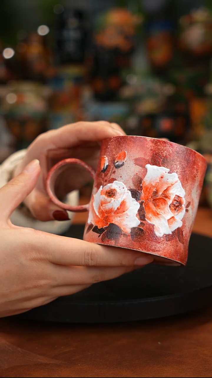 紫砂油画釉 下彩手绘