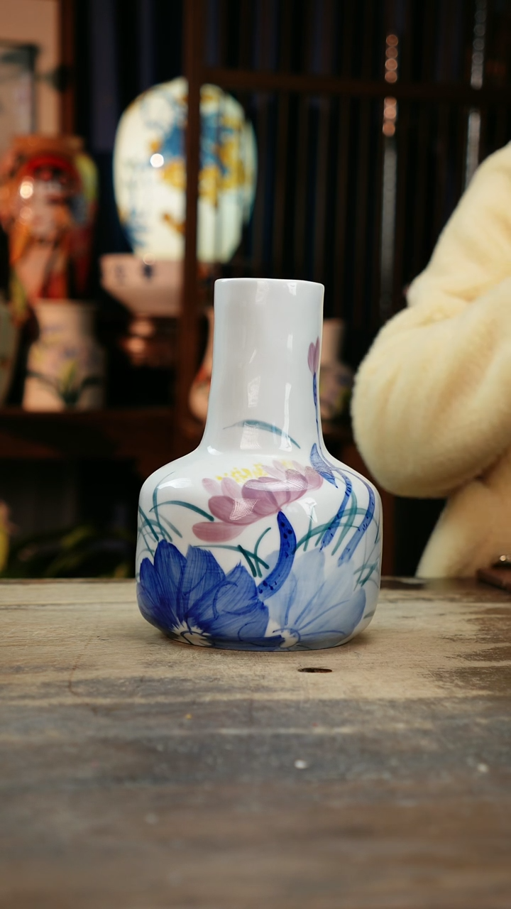 【闪购商品】瓷片景德镇纯手工釉下彩精品花瓶