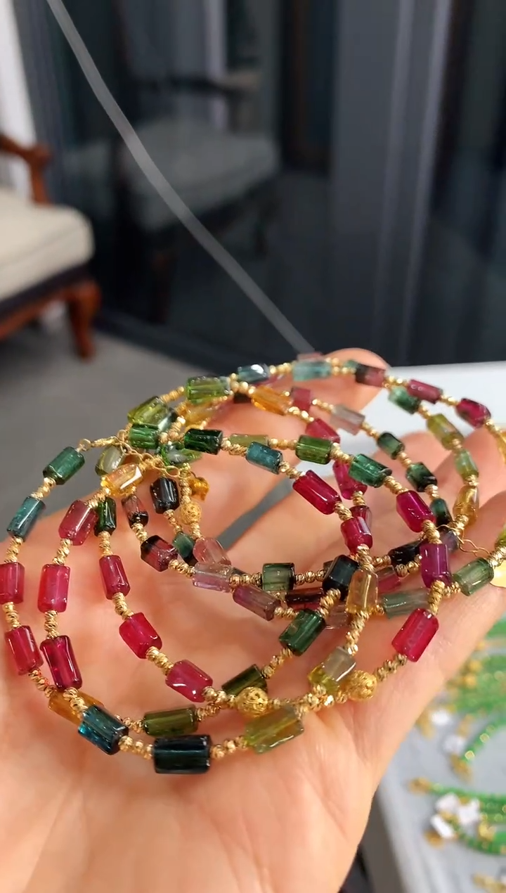 【闪购商品】碧玺颈饰18K金镶嵌颈饰（多样性发货发一条）