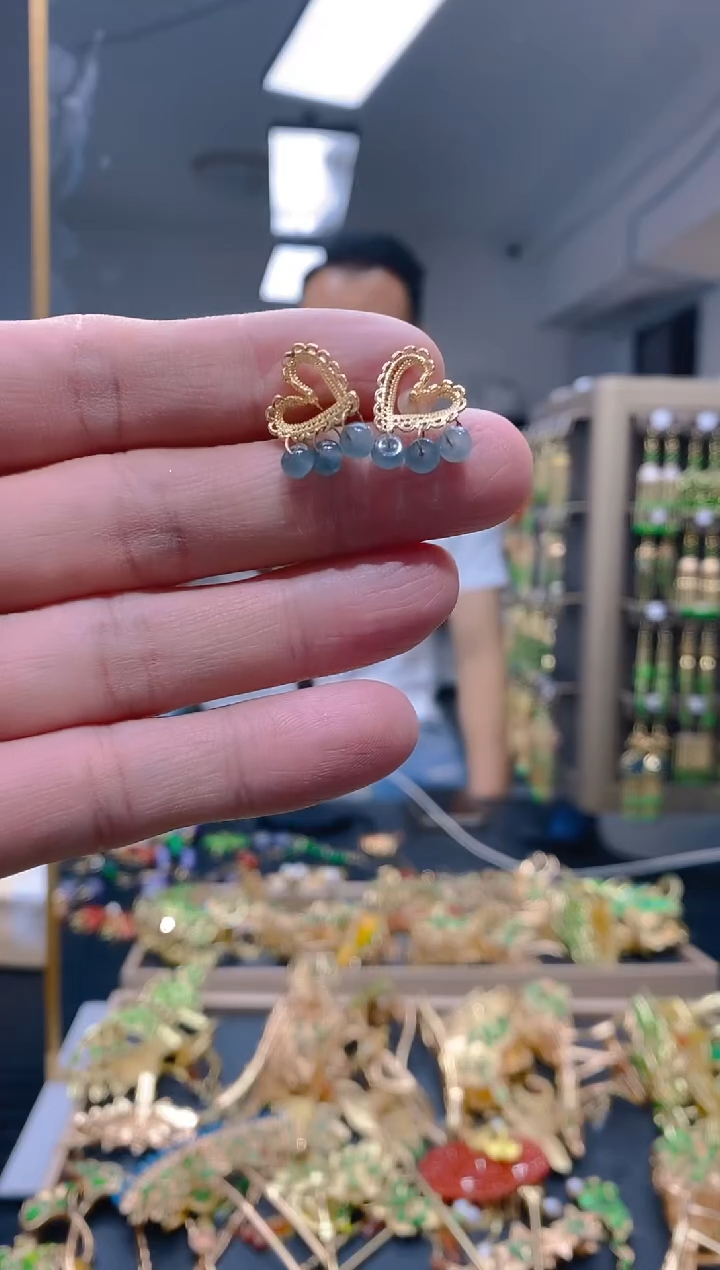 【闪购商品】翡翠耳饰合金0158翡翠耳钉