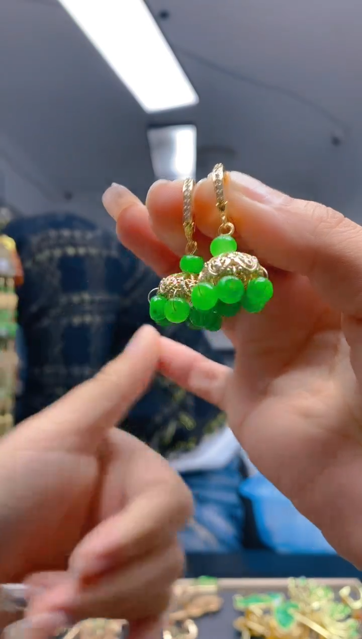 【闪购商品】翡翠耳饰合金384翡翠耳包