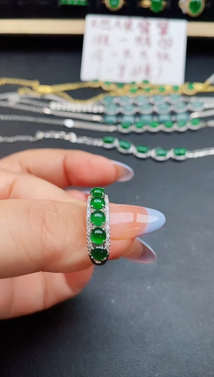 翡翠戒指银S925镶嵌321321
