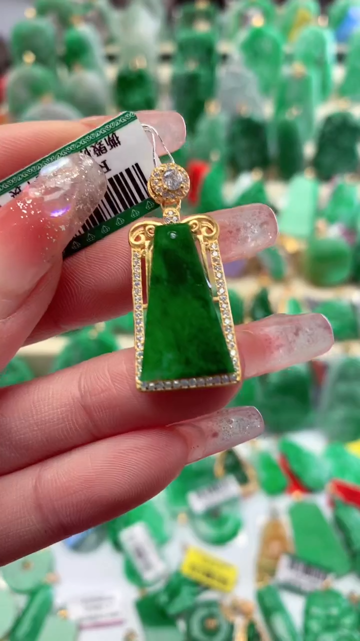 【闪购商品】翡翠颈饰银S925镶嵌挂件