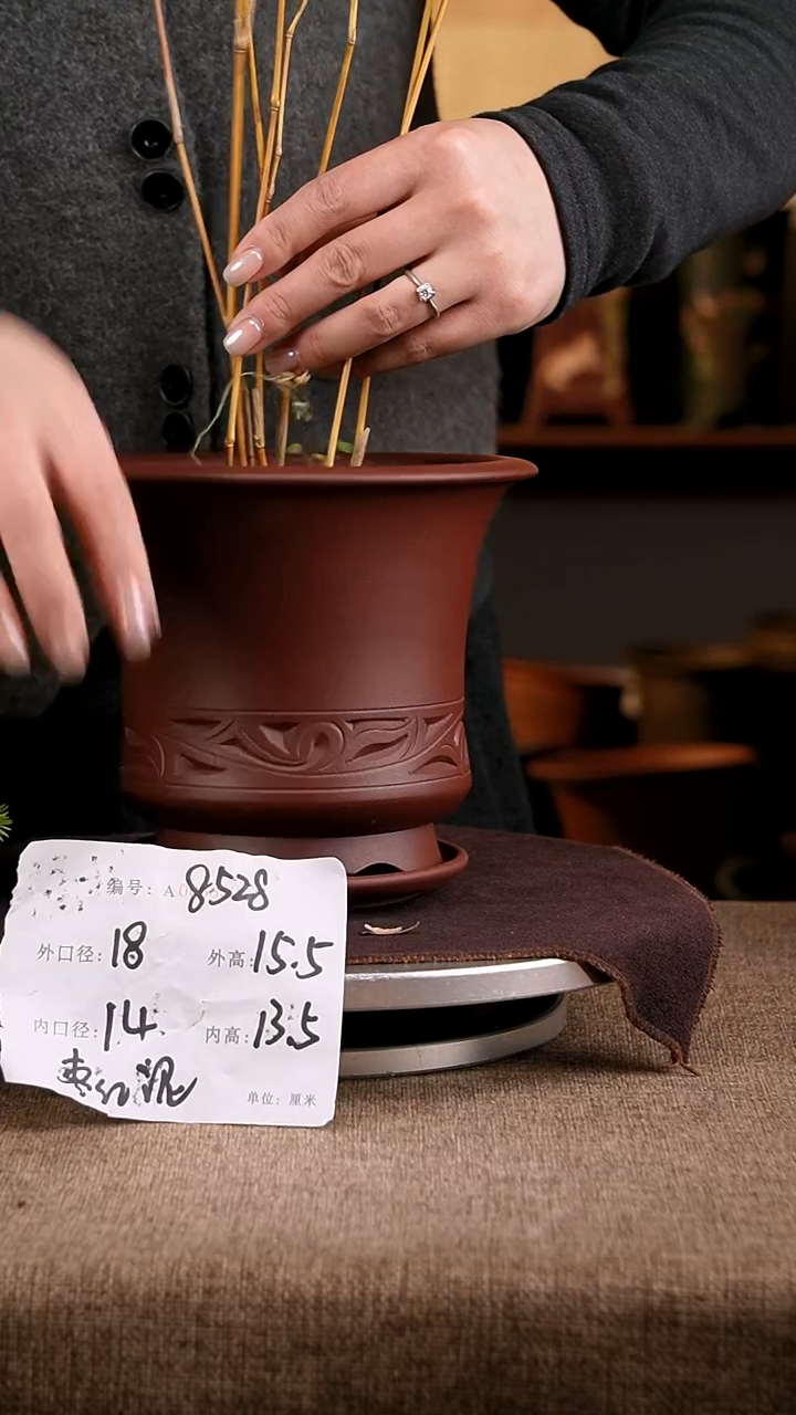 紫砂花盆花卉工艺8528+z