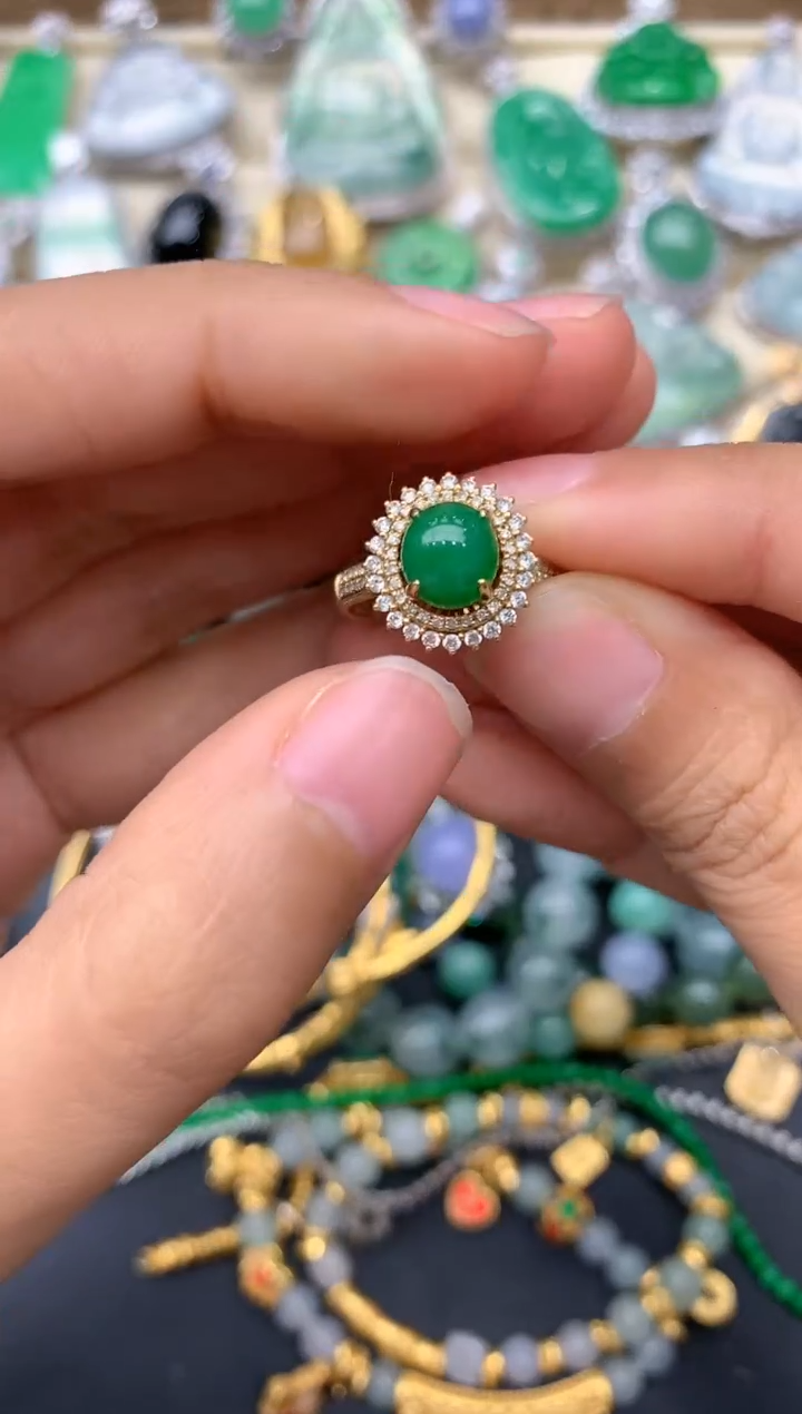 【闪购商品】翡翠戒指18K金镶嵌223-中国好珍宝