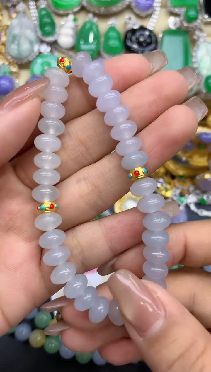 足金镶嵌手链翡翠204-中国好珍宝