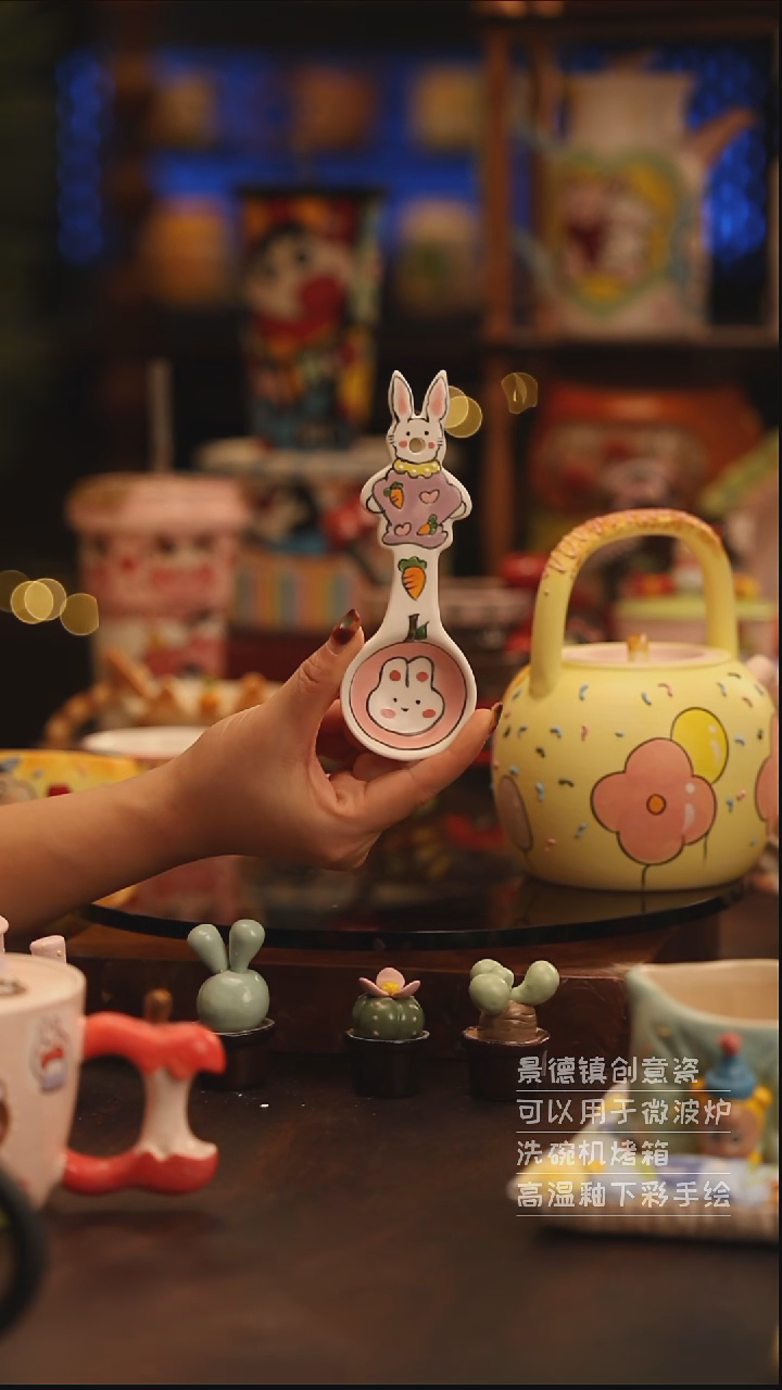 陶瓷景德镇可爱陶瓷釉下彩绘设计师款