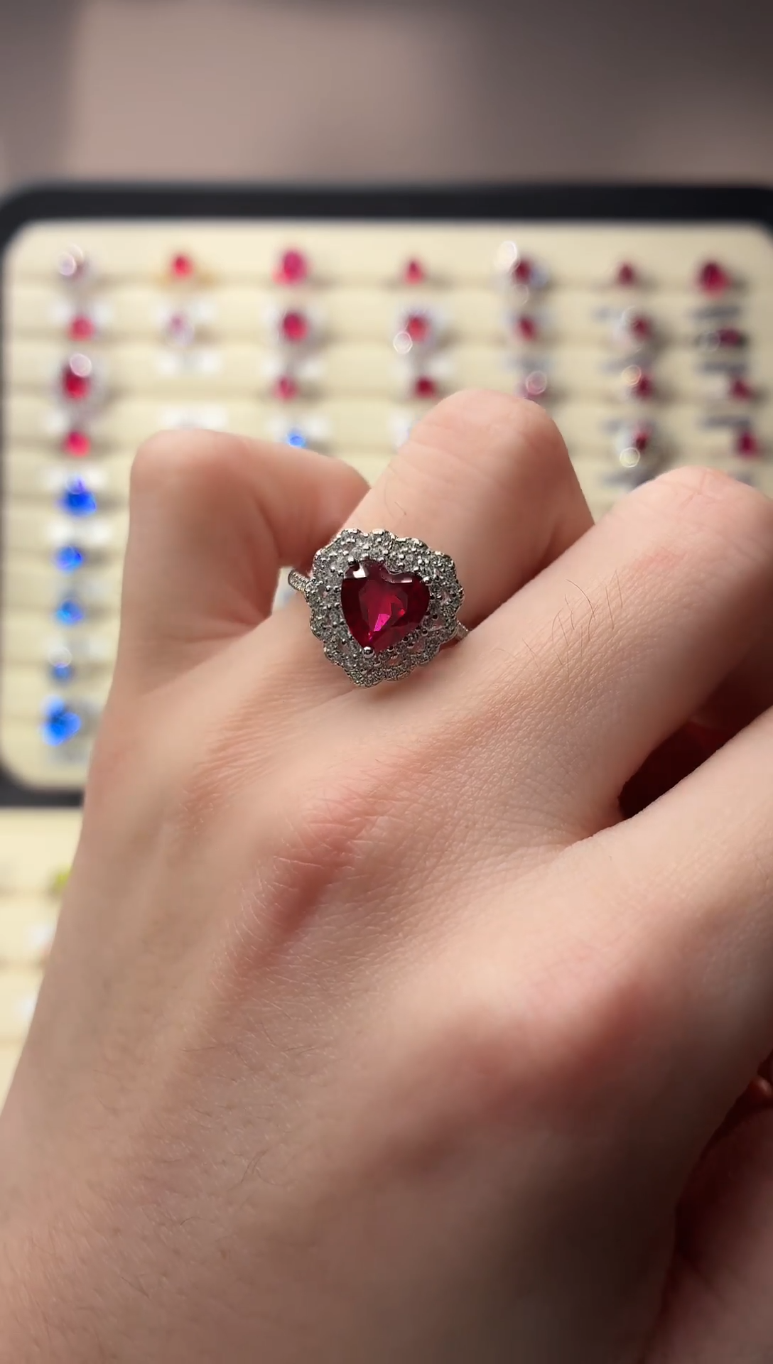 银S925镶嵌戒指红宝石0000