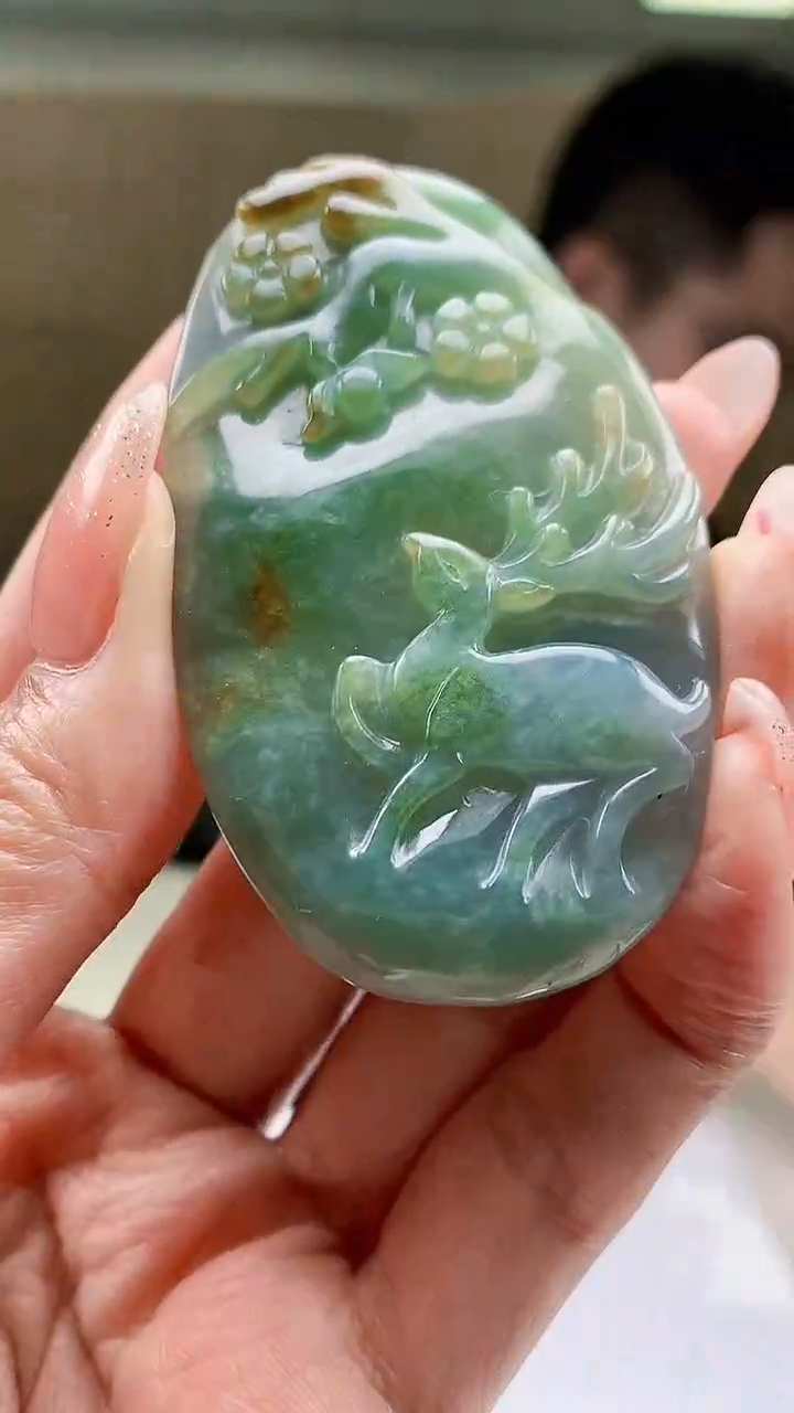 【闪购商品】定制翡翠未镶嵌5153MM-毛货挂件33