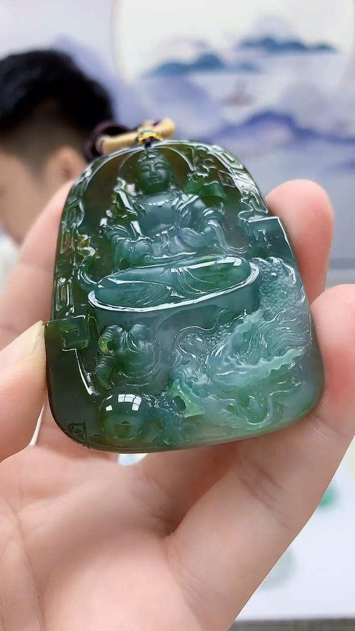 定制翡翠未镶嵌雨***…5028bb-毛货挂件