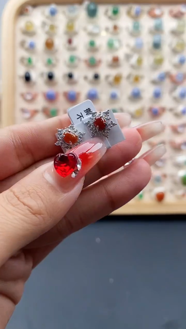 【闪购商品】翡翠戒指银S925镶嵌缅甸天然A货翡翠333 3+1