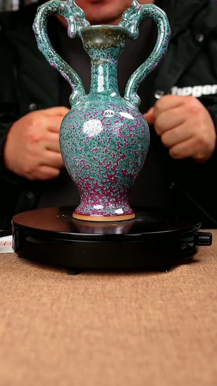 【闪购商品】616#国工一级品原矿钧瓷炉钧釉双龙瓶