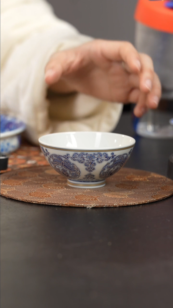 【闪购商品】杯四景堂青花描银