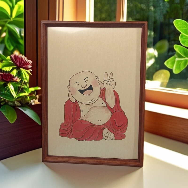 11《耶手势图》原创国画艺术品摆台 高42宽30