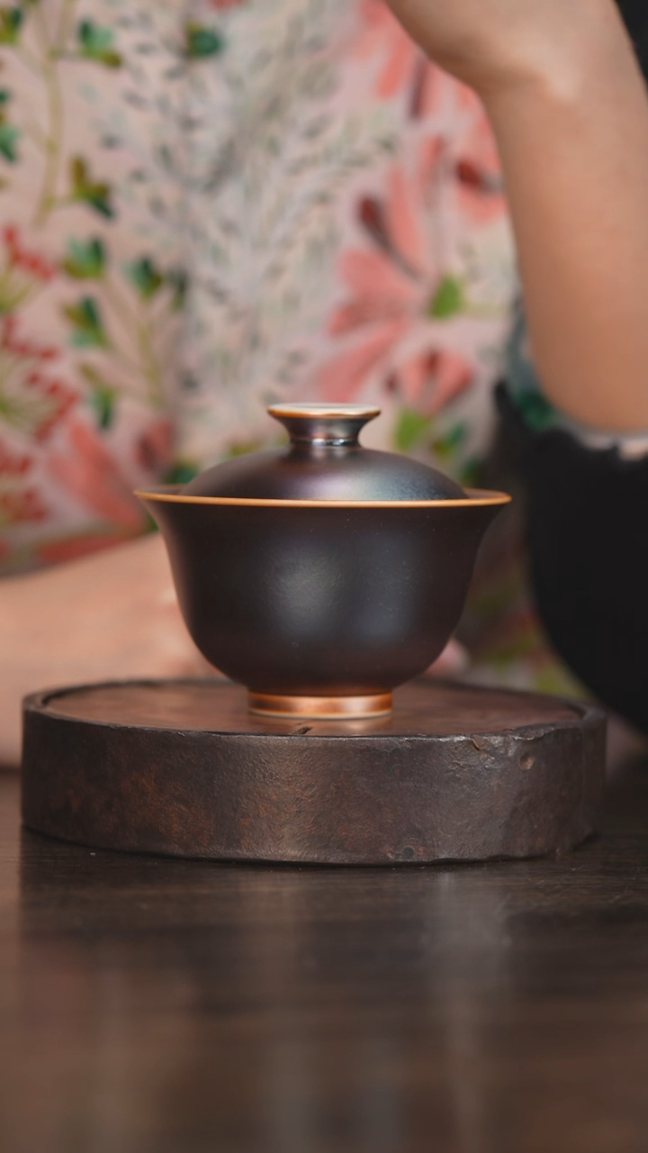 【闪购商品】杯99柴房陶瓷丨窑宝盖碗