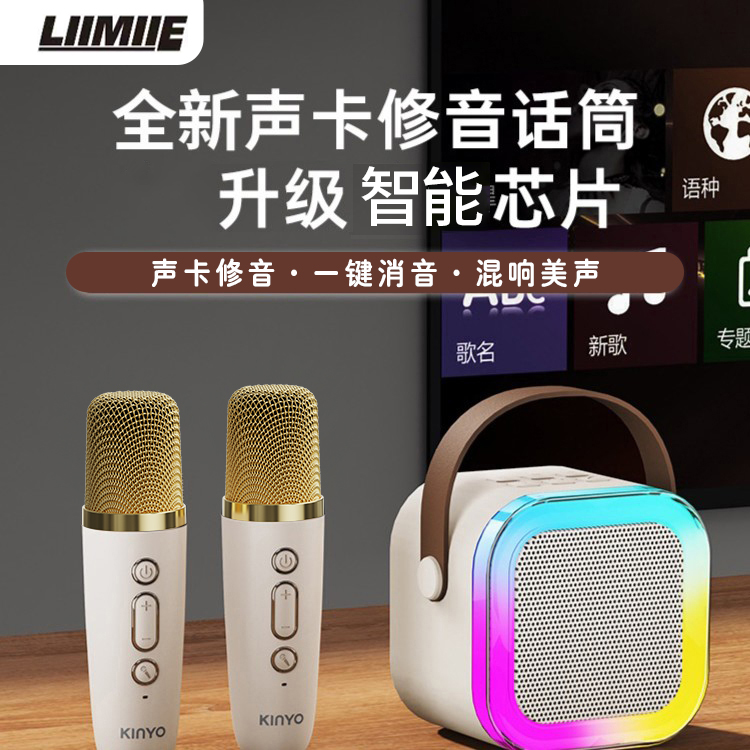 LIIMIIE无线蓝牙音箱手提便携唱歌话筒音响一体机专业k歌神器
