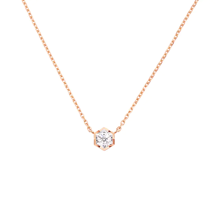 合金项链 单颗蜂巢镶嵌项链 ZF-B195