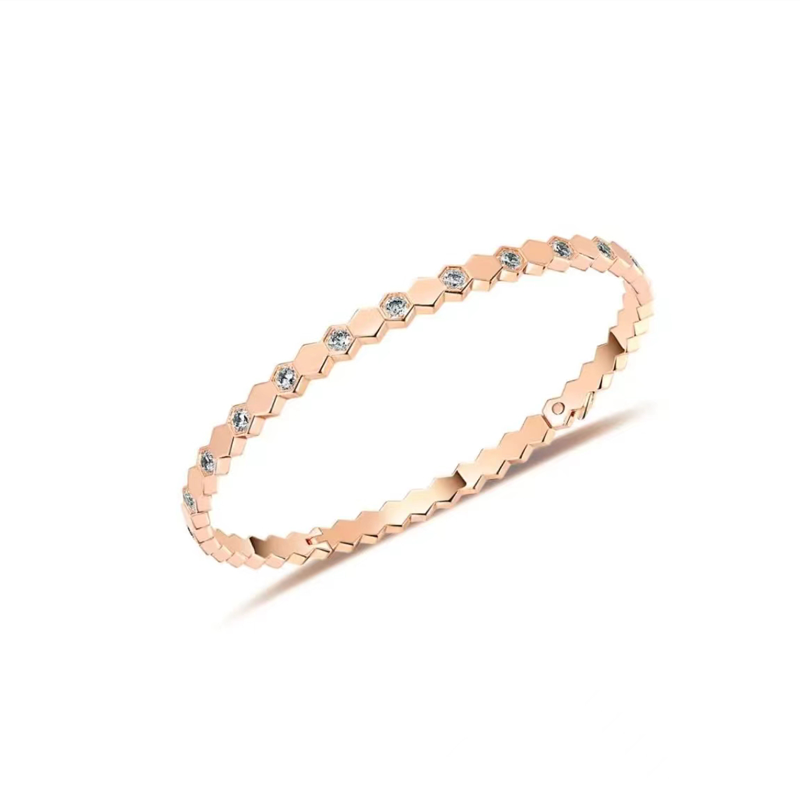 合金合成锆石手镯 时尚百搭蜂巢手镯 ZH-C27