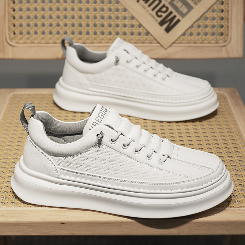 小白男鞋秋季2023新款潮牌厚底休闲板鞋男士时尚爆款增高运动潮鞋