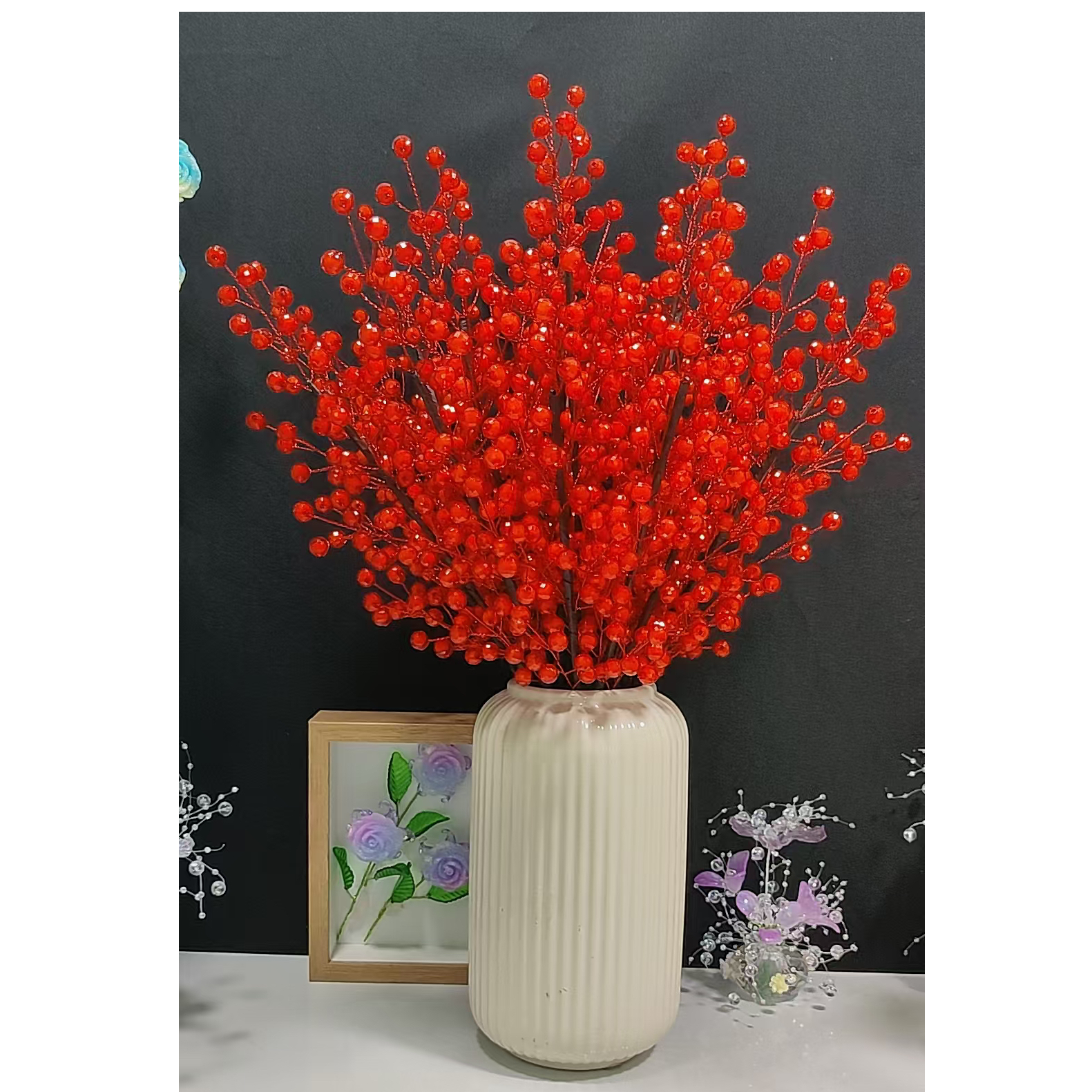 【年宵花】16大支一路长红（卡10切面珠版）DIY材料包