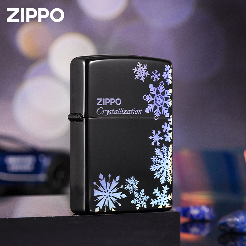 ZIPPO/之宝打火机黑冰幻彩雪花漫天飞舞官方正品防风打火机DYX1H1