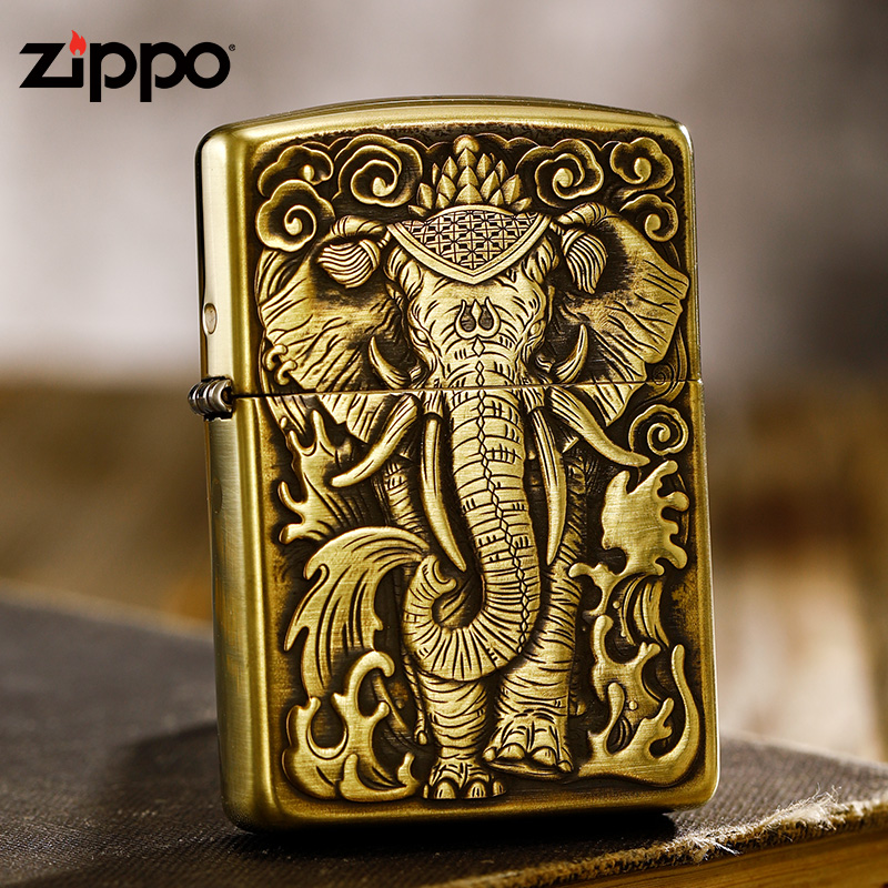 ZIPPO/之宝打火机鬼王-六牙神象国风国潮黄铜盔甲防风火机-DYX1H1