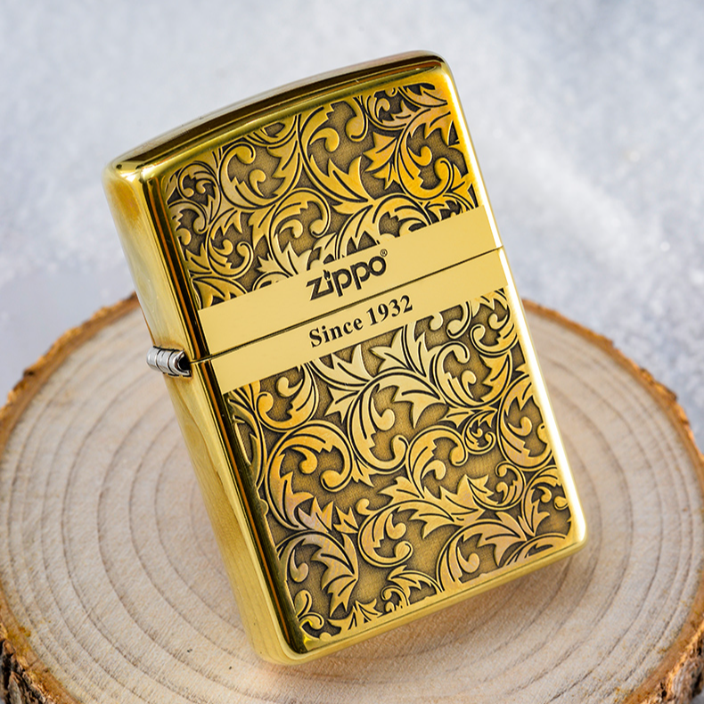 ZIPPO/之宝打火机双面唐草手工精雕官方正品打火机送男士款DYX1H1