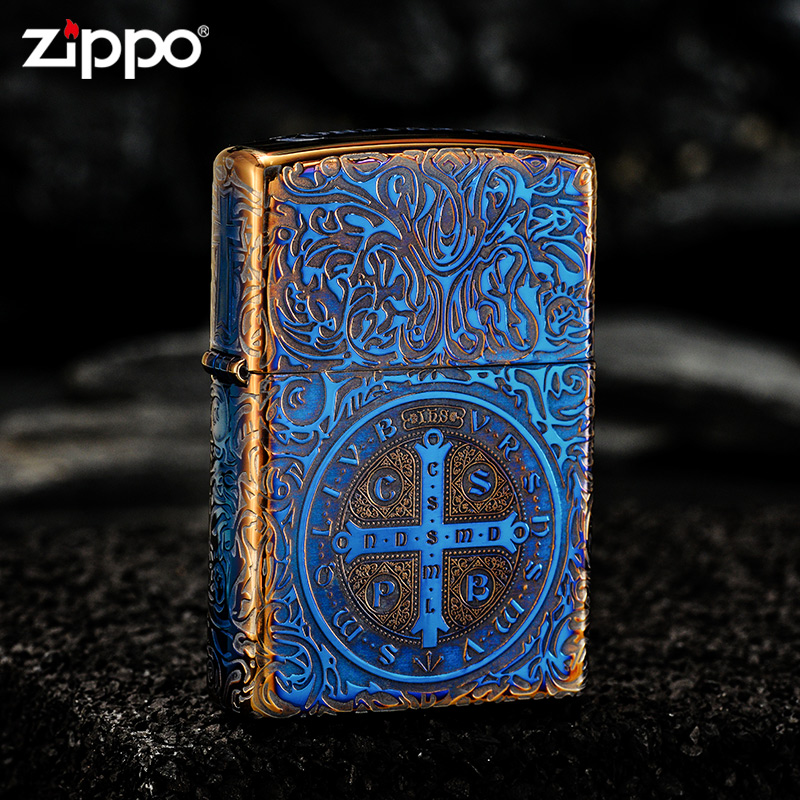 ZIPPO/之宝打火机熏金烤蓝康斯坦丁五面貔貅官方正品打火机DYX1H1