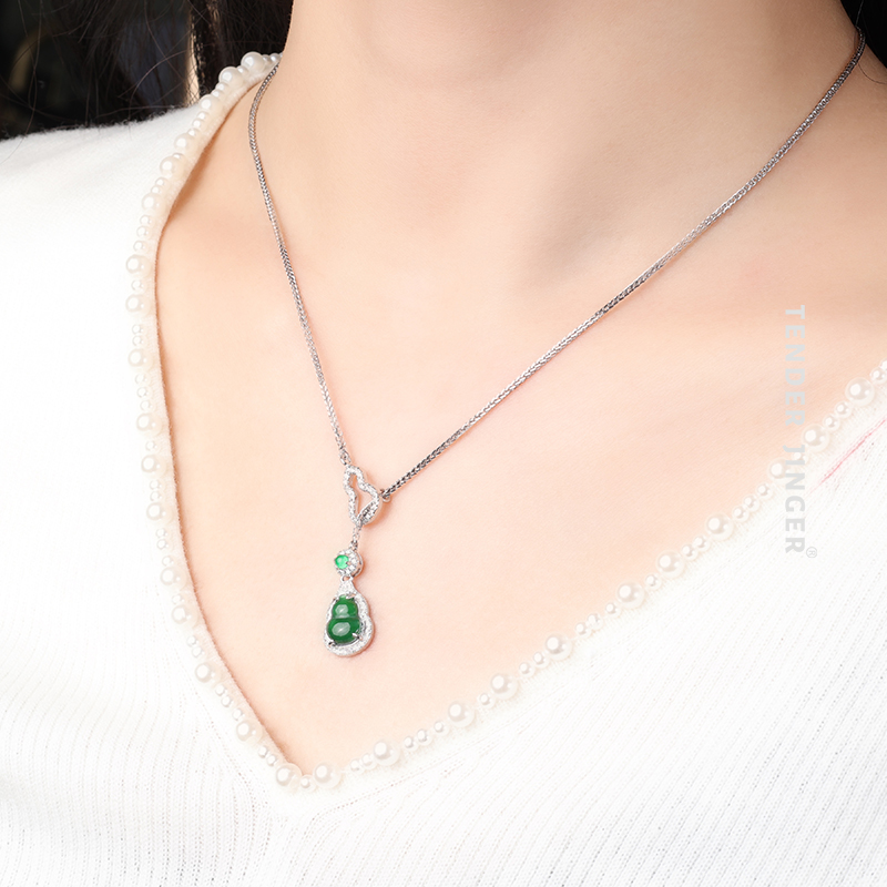 Tender Jinger天然翡翠A货葫芦项链(多样性发一件)