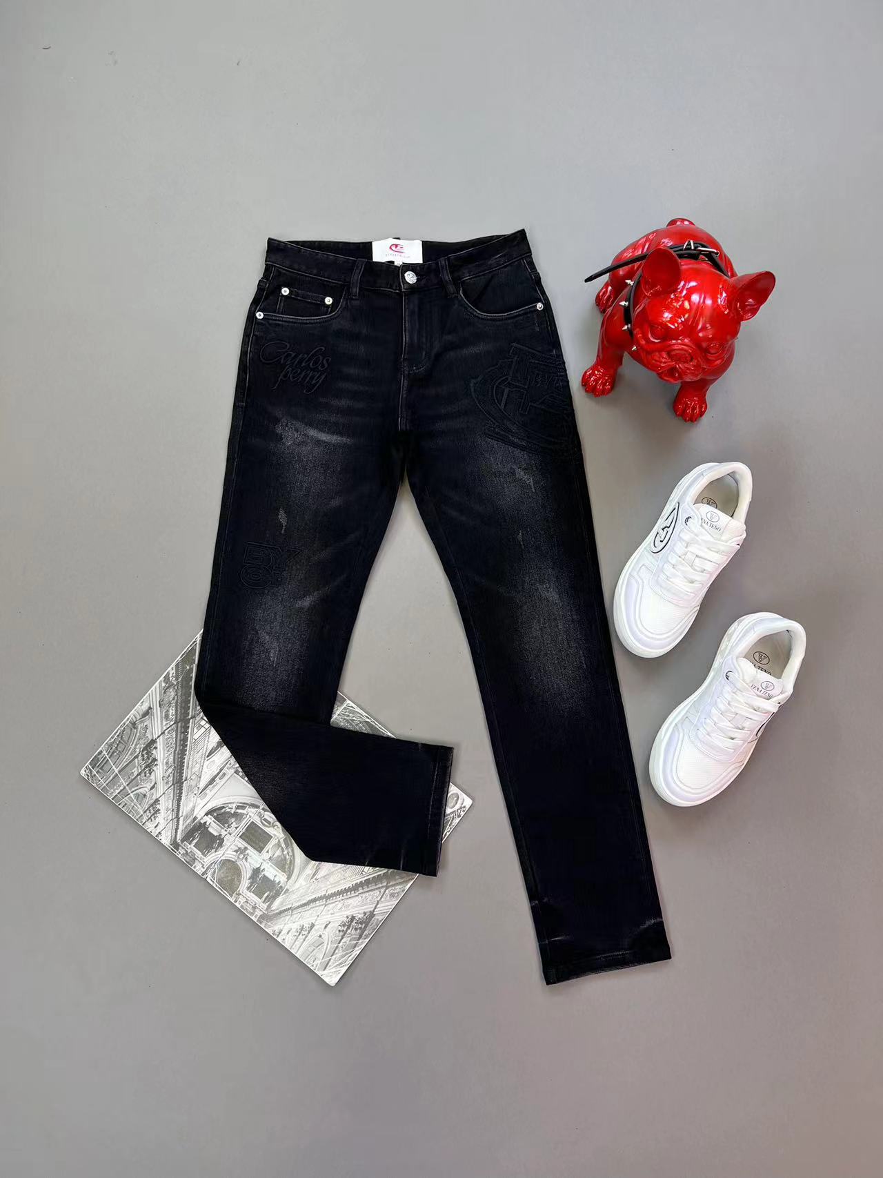 意大利C+2024秋冬新款潮品轻奢高端气质重工男士牛仔裤K090