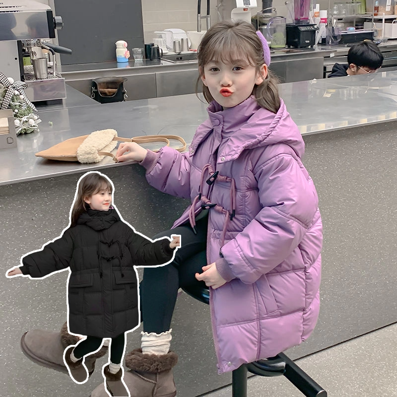 免洗防水女童棉服冬装2025新款小女孩中长款棉袄外套儿童冬季棉衣