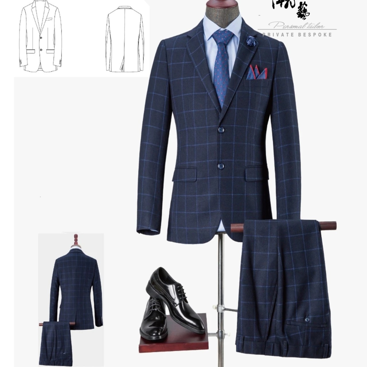 私定婚庆男士50~70毛西服套装（私定时间为20天，支持到店取货）