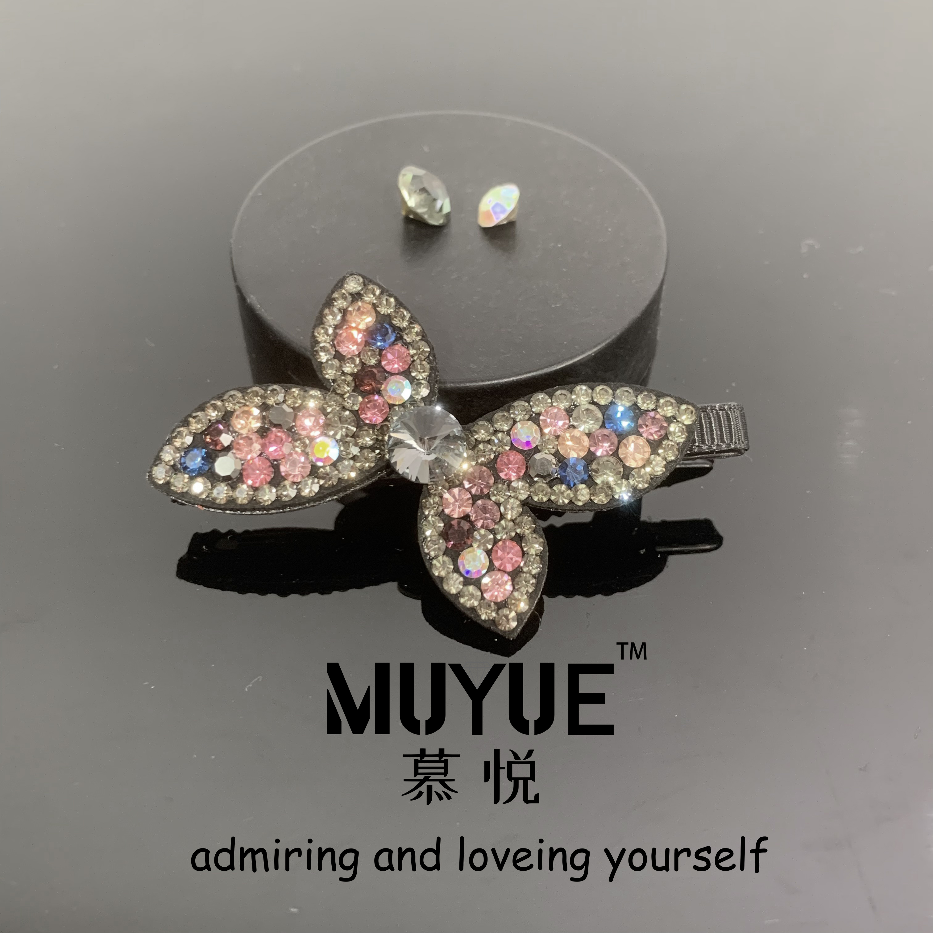 慕悦-【长青叶】专柜正品经典鸭嘴夹6cm侧边夹1018