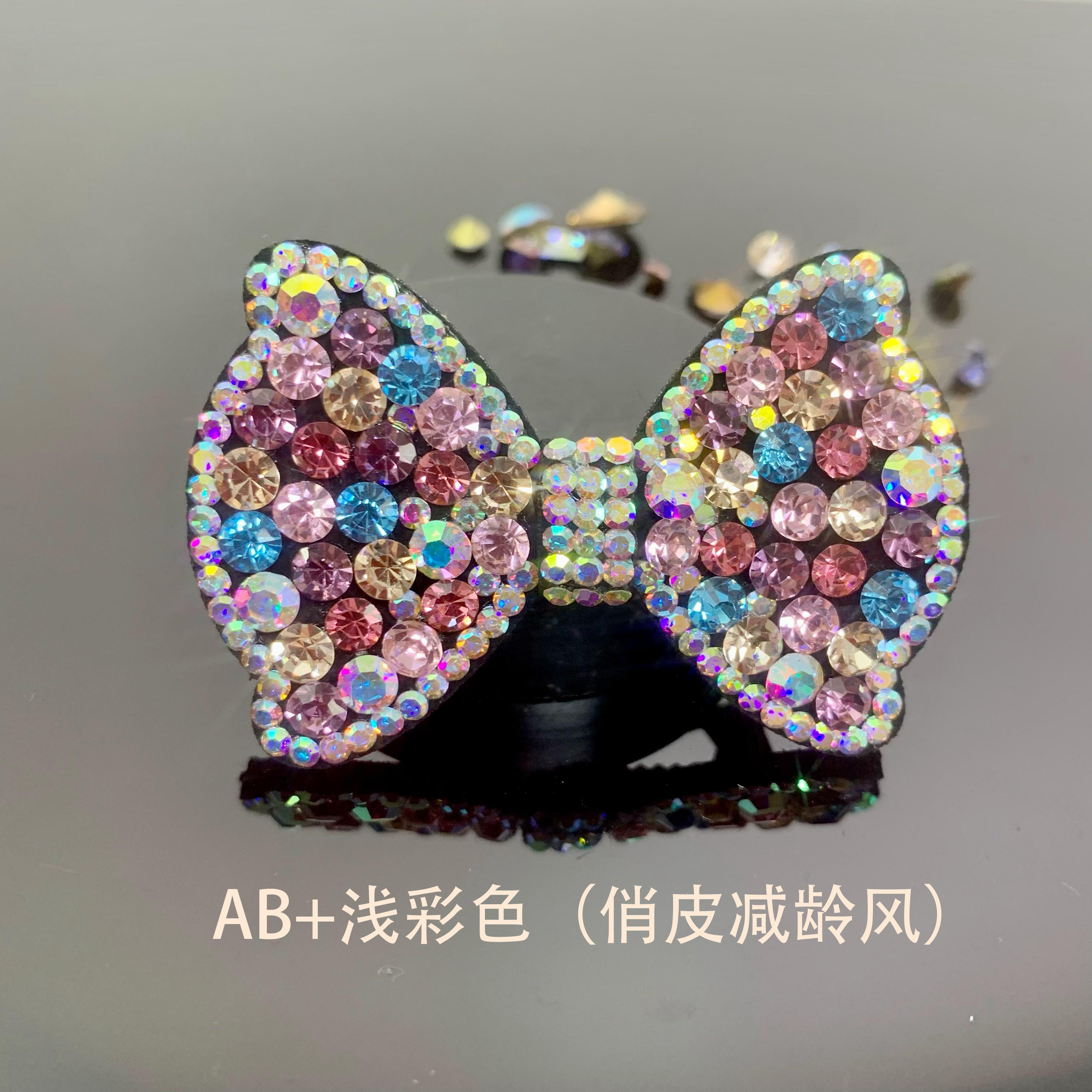 慕悦-【蝴蝶结】加宽满钻6厘米鸭嘴夹韩版发饰满钻发夹1033